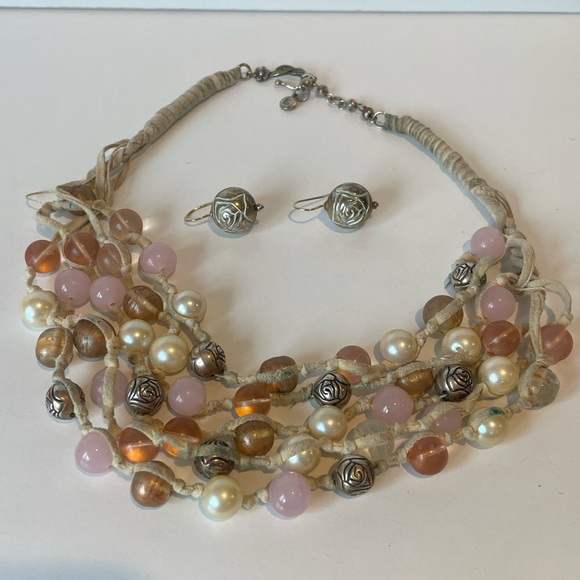💎 **Vintage Liz Claiborne Multi-Strand Necklace & Matching Earrings** 💎 - Picture 2 of 9